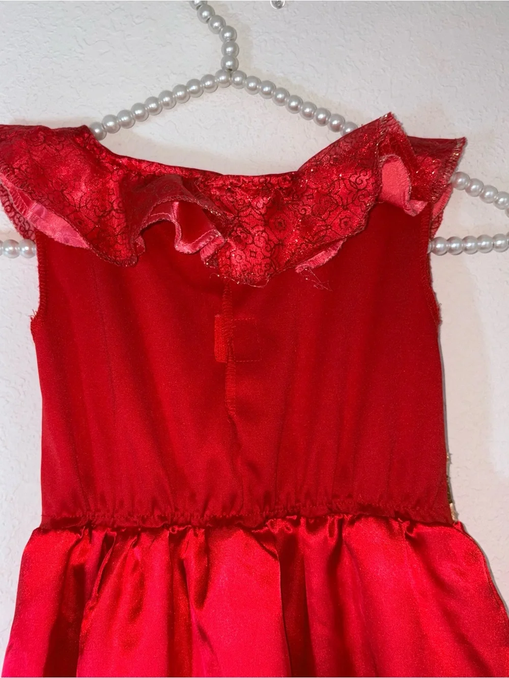 Disney elena of avalor Girls age 7 Red Princess Costume Dress with Gold Belt